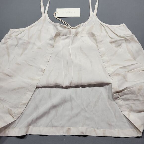 Z Supply Cream Tan Tank Zebra Preppy Crop Lightweight Sheer NEW $49 Women XS Top - Picture 8 of 11